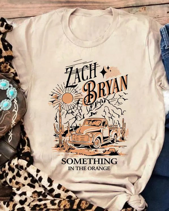 Something In The Orange Sunset Cactus Truck T-Shirt
