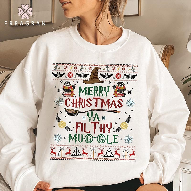 Wizard Christmas Ya Filthy Animal Ugly Sweatshirt