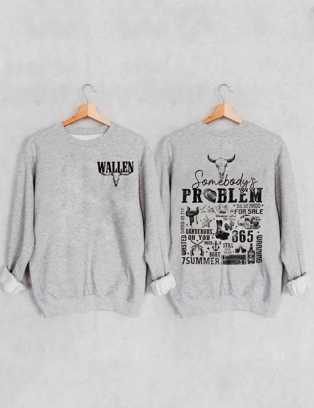 Somebody's Problem Wallen Sweatshirt-Grey