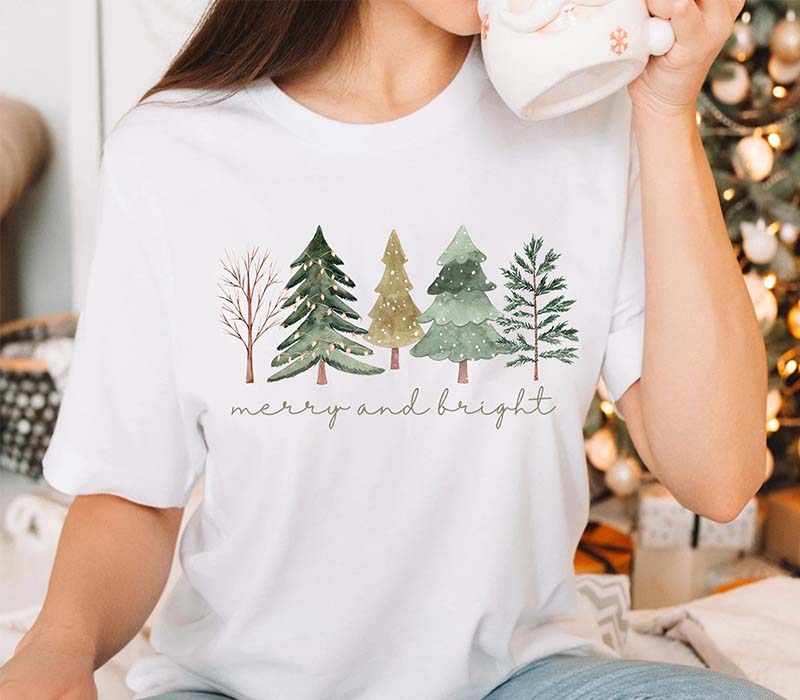 Merry and Bright Trees T-shirt