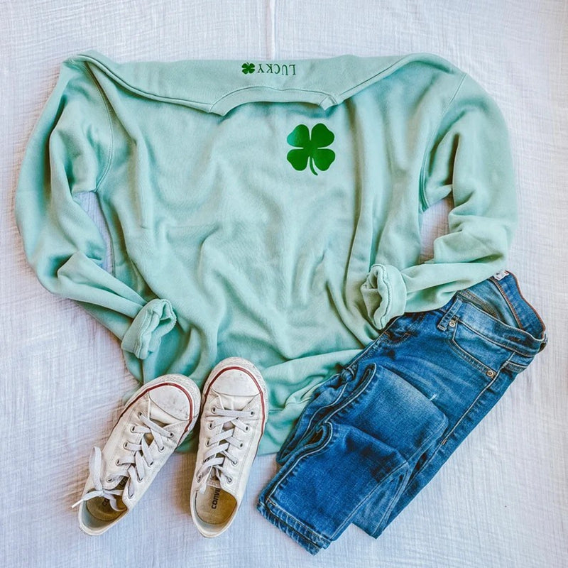 St. Patrick's Day Sweatshirt, Four Leaf Clover Sweatshirt