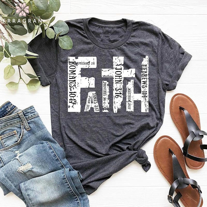 Retro Faith Cross Graphic T-shirt