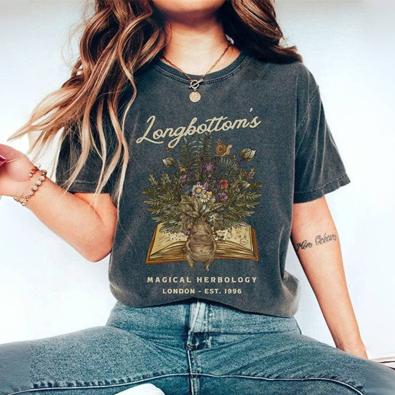 Vintage Longbottom's Magical Herbology Print T-shirt