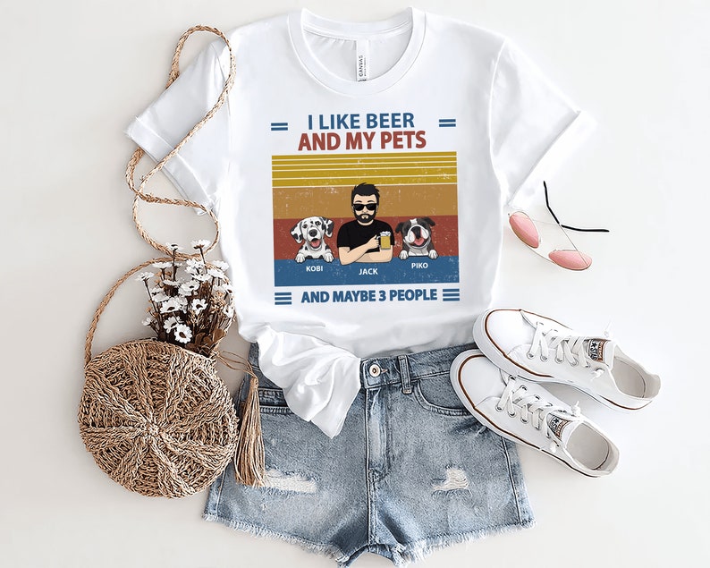 I Like Beer And My Dog Casual T-shirt