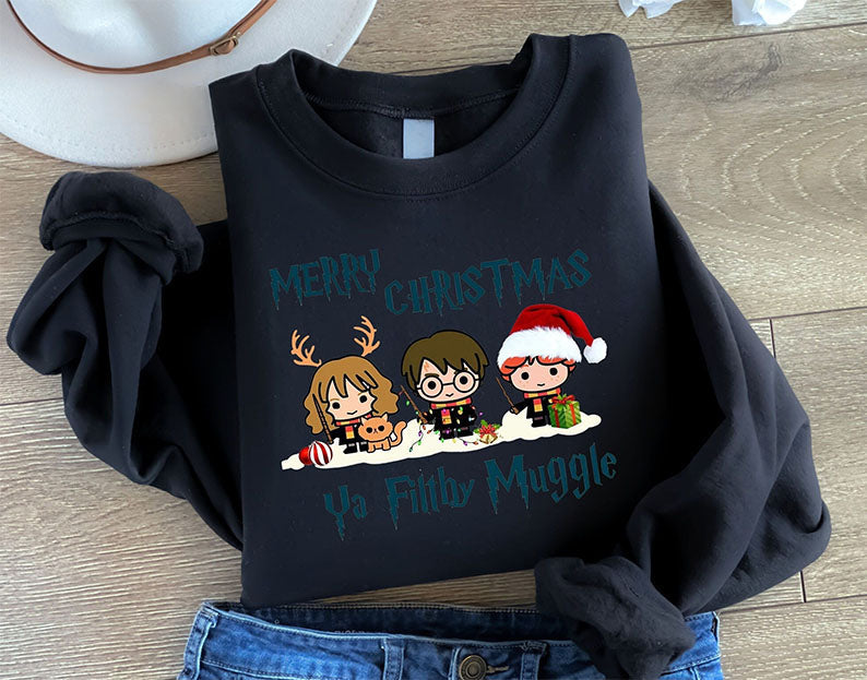 Christmas Ya Filthy Muggle Wizard Book Sweatshirt
