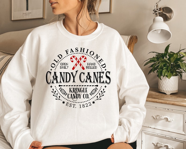 Candy Cane Vintage Christmas Sweatshirt