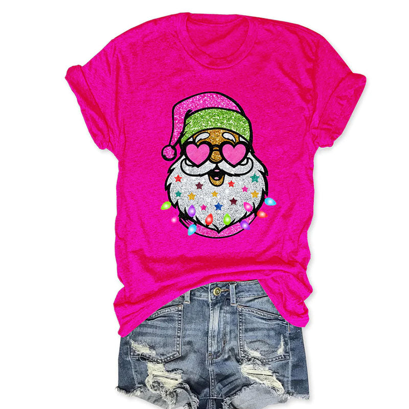 Santa With Sunglasses Christmas T-shirt