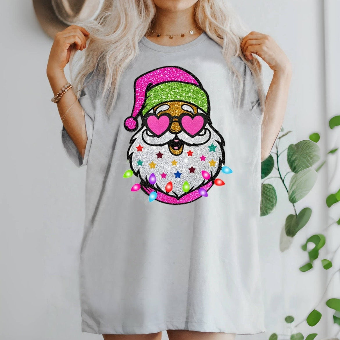 Santa with Sunglasses Trendy T-shirt