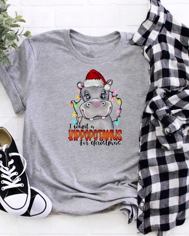 Christmas Shirt, I Want A Hippopotamus For Christmas Shirt