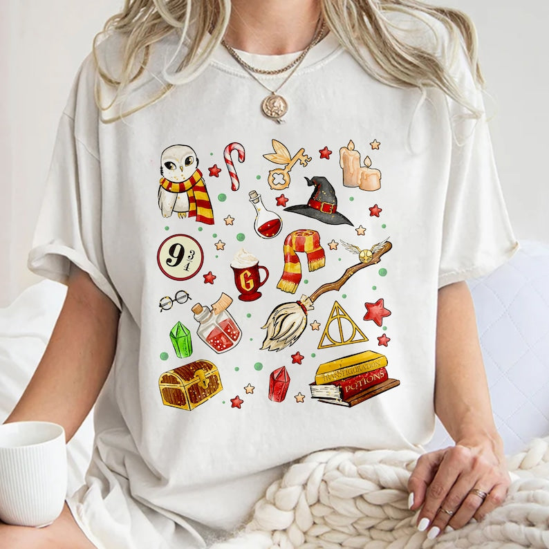 Pottery Christmas Wizard School T-shirt