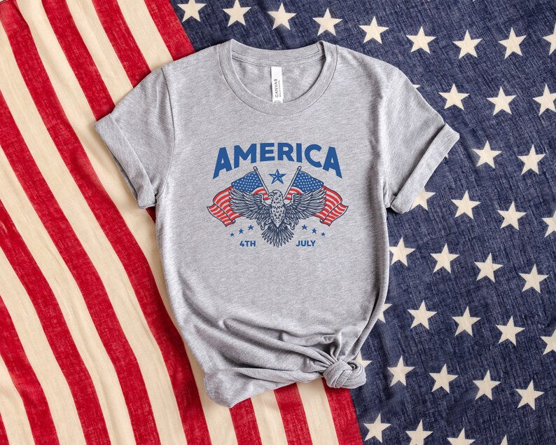 America Patriotic Eagle 4th of July T-shirt